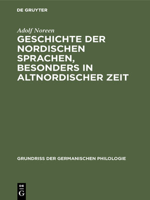 cover image of Geschichte der nordischen Sprachen, besonders in altnordischer Zeit